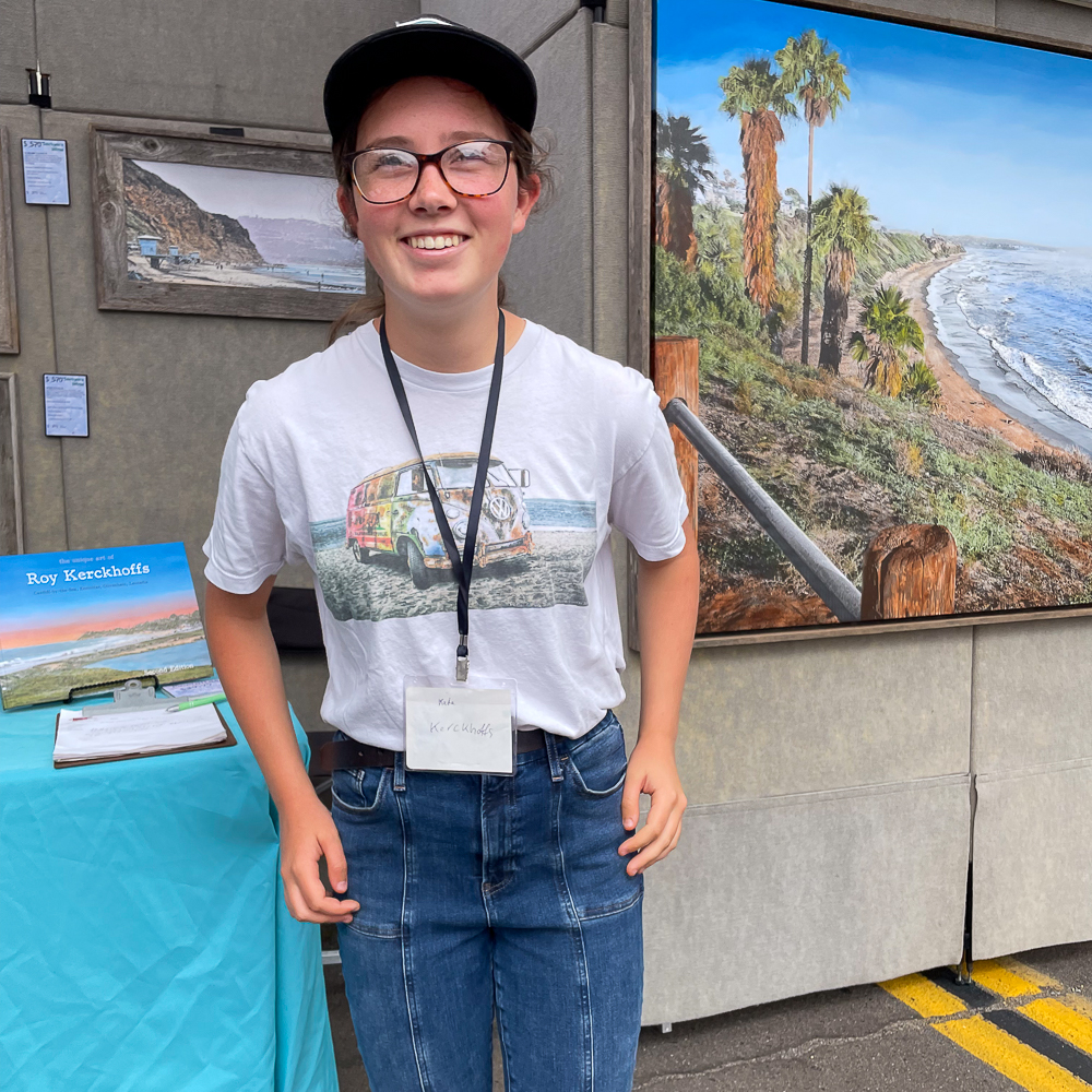 Kate helping out at the 2023 La Jolla Art and Wine Festival