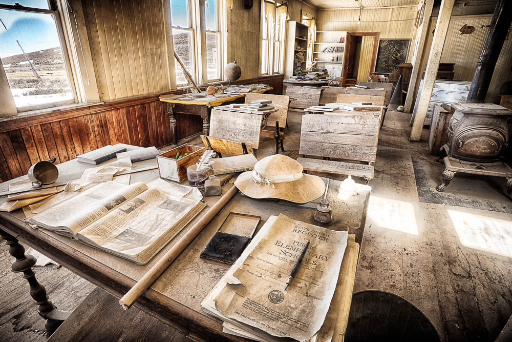 classroom from teachers point of view in bodie elementary school