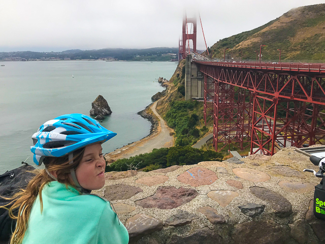 katie at north side of golden gate bridge
