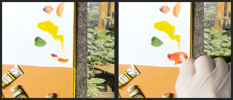 mixing carmine and orange step1 Edit