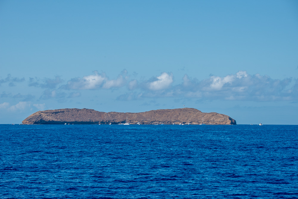 molokini crater maui hawaii with blue ocean in front