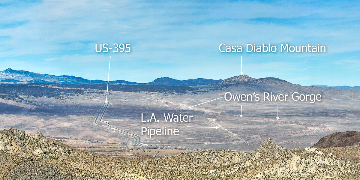 owens river gorge us395 casa diablo mountain from buttermilk hills