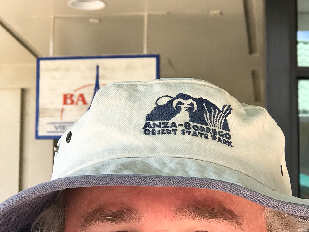 roy wearing anza borrego desert state park hat