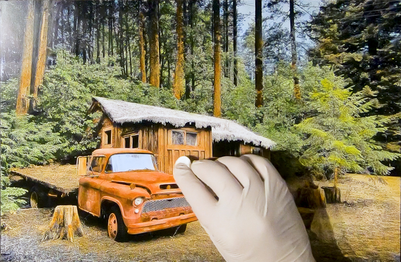 smoothing out the house color with a cotton round