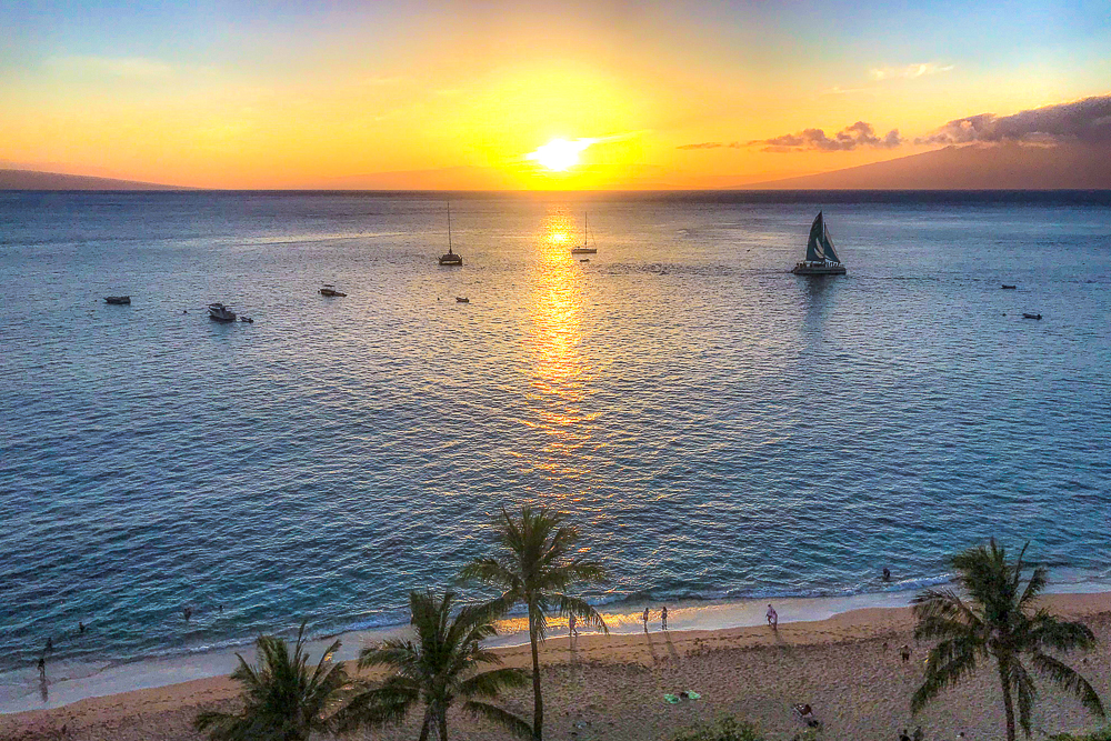 sunset ocean view from westin resort kaanapali maui