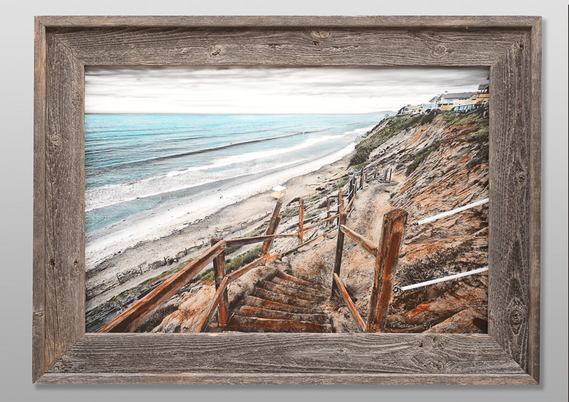 to beacons 24x16 hand colored black and white photo with acrylics